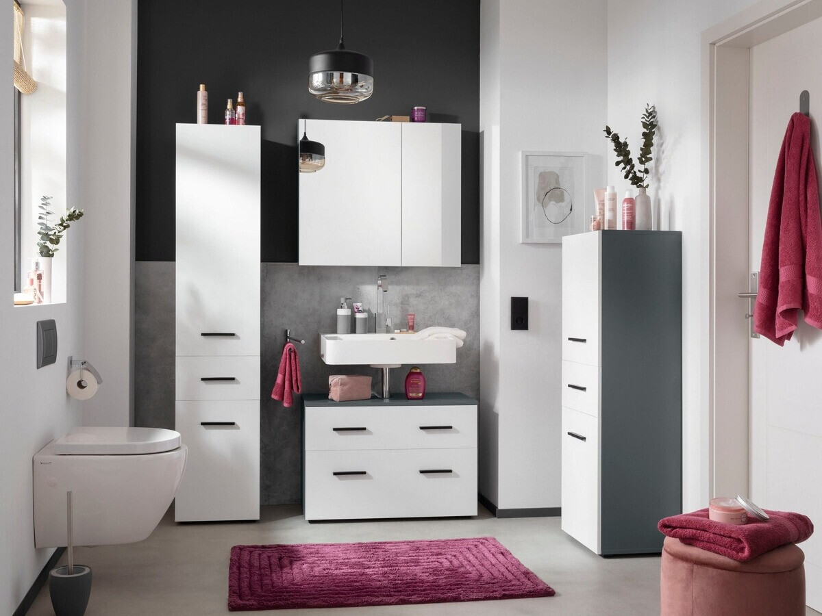 Hапольные шкафчик для ванной Larlori 102 (Антрацит + Белый)