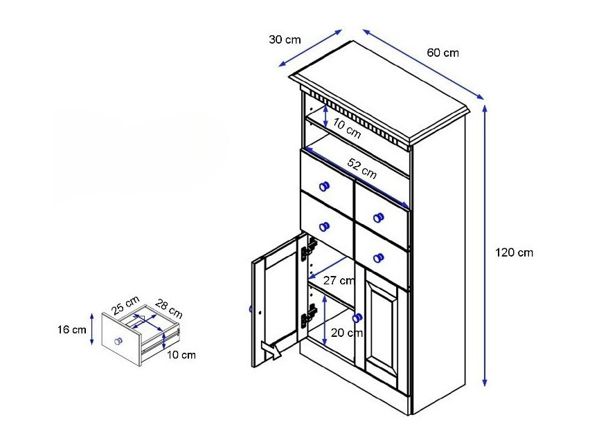 Stāvošs vannas skapītis Deletri 105 (Priede)