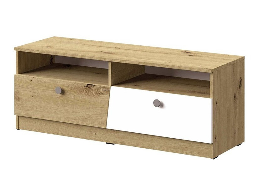 TV galds Almira 107 (Artisan ozols + Balts + Pelēks)