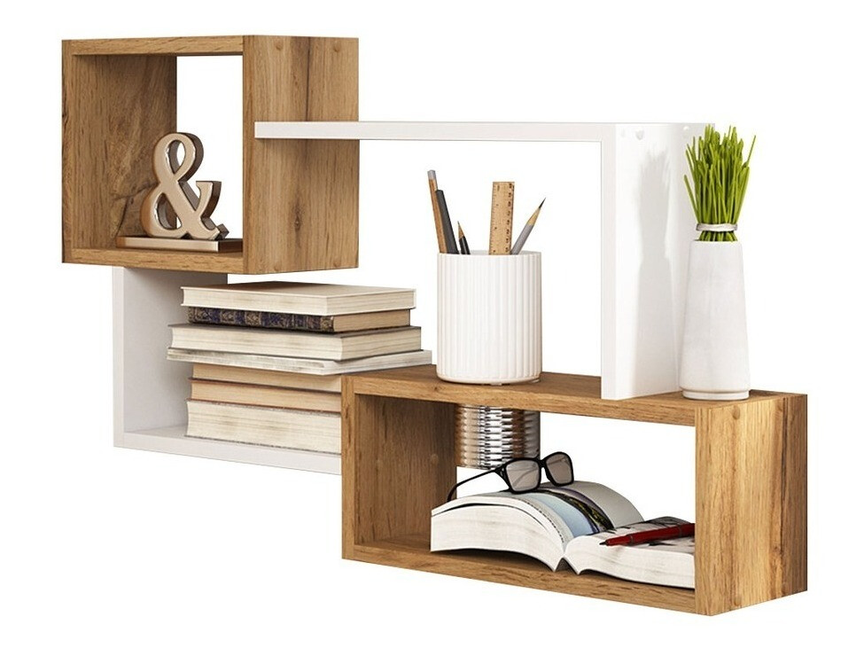 Настенная полка Sarasota 106 (Дуб вотан + Белый)