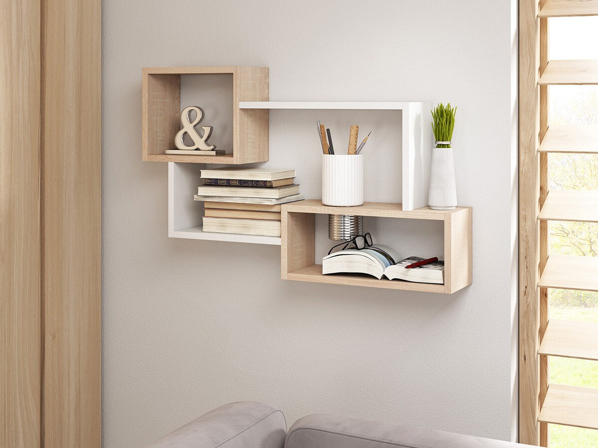 Настенная полка Sarasota 106 (Сонома Дуб + Белый)