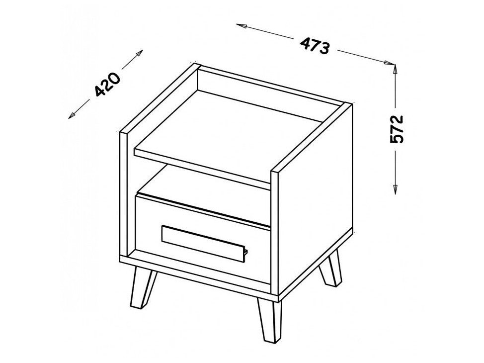 Прикроватная тумбочка Oderevu 110