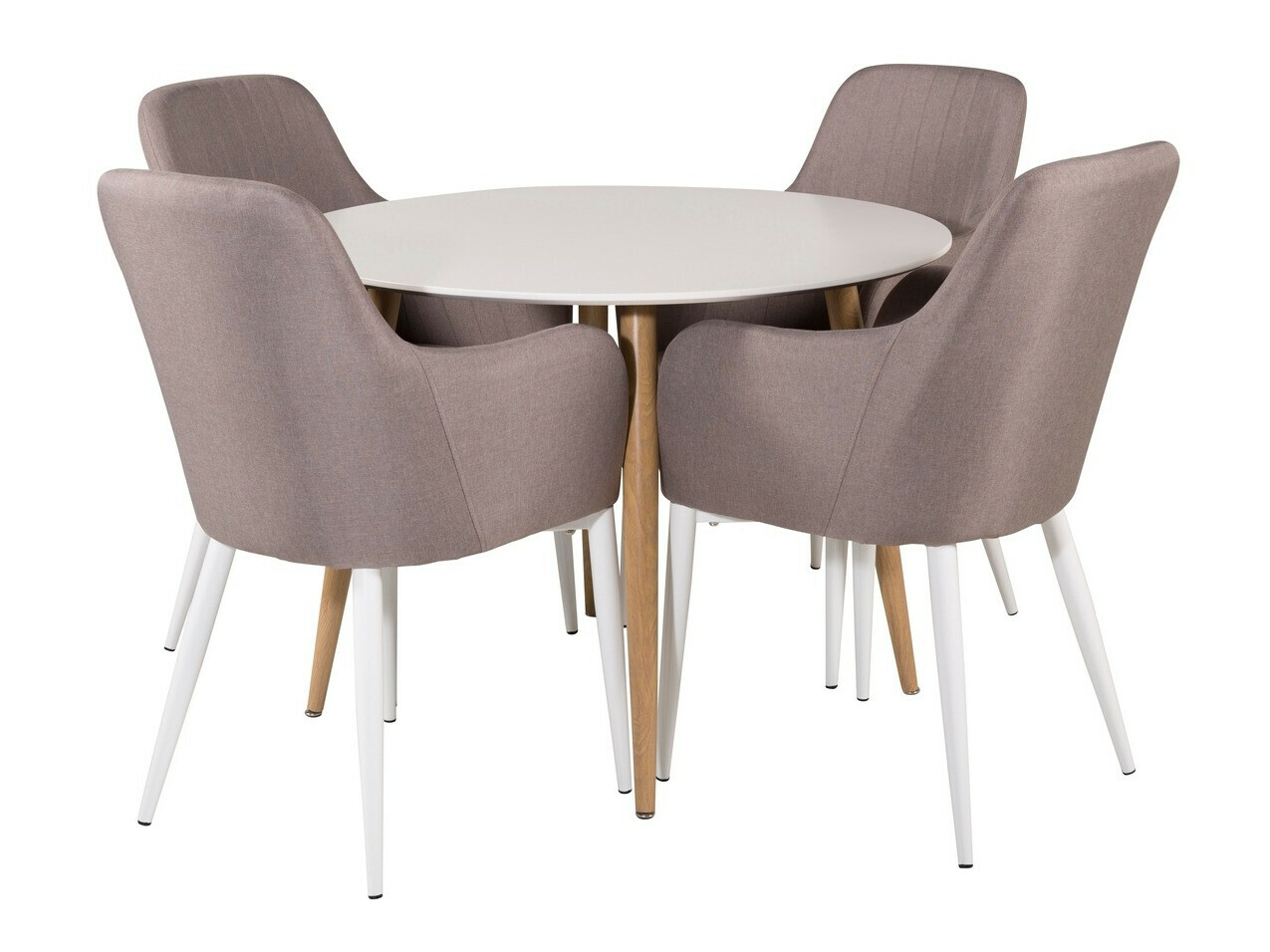 Ēdamistabas komplekts Dallas 298 (Pelēks + Balts)