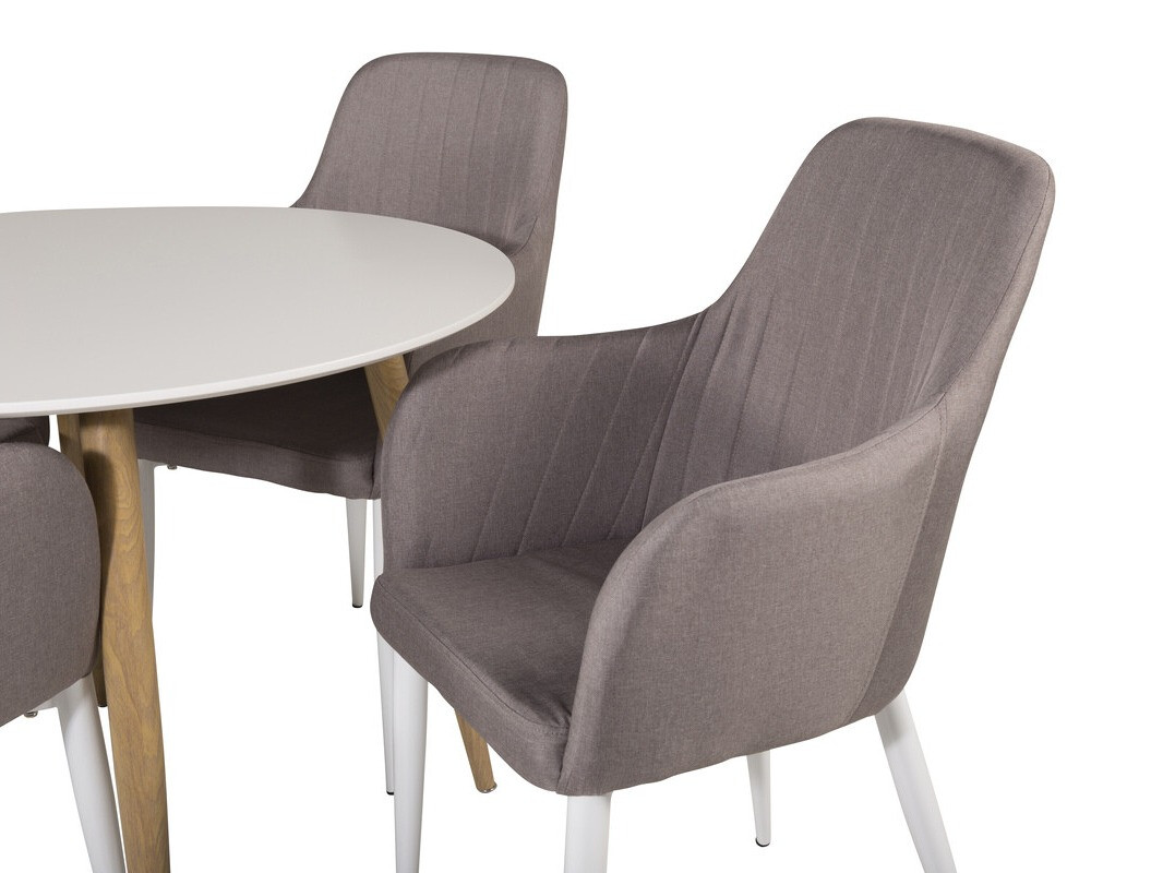 Ēdamistabas komplekts Dallas 298 (Pelēks + Balts)