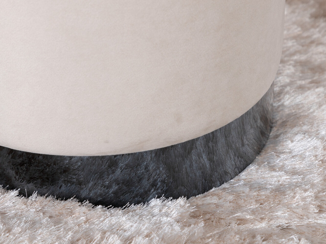 Пуф Dallas 2936 (Крем + Глянцевый черный)