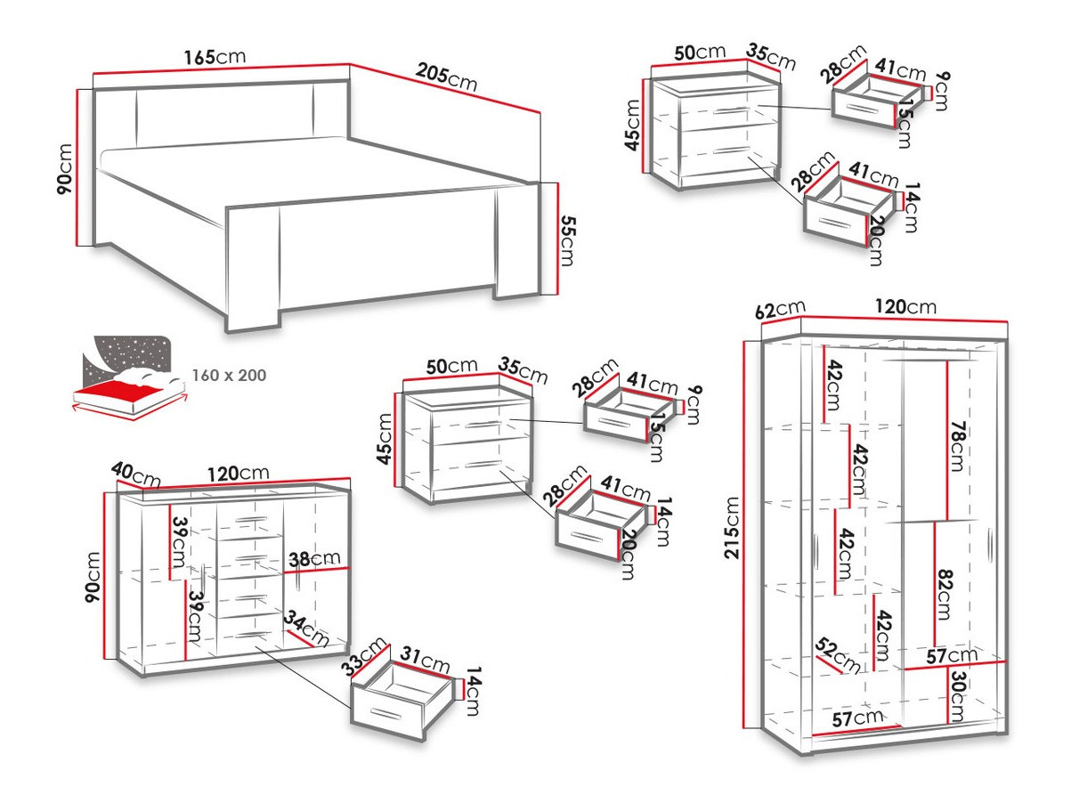 Спальный гарнитур Catromi 112 (Белый)