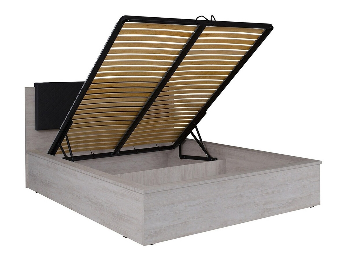 Спальный гарнитур Fivelbo 120 (Монастырский дуб + Глянцевый черный)