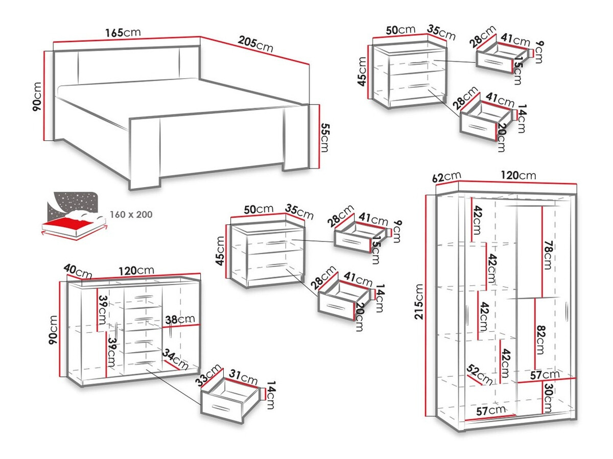 Спальный гарнитур Catromi 112 (Монастырский дуб + Soft Pik 029)