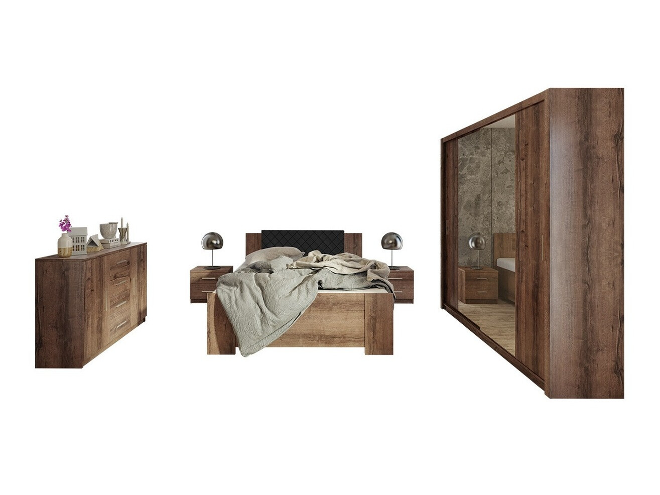 Guļamistabas komplekts Catromi 115 (Monastery ozols + Soft Pik 011)