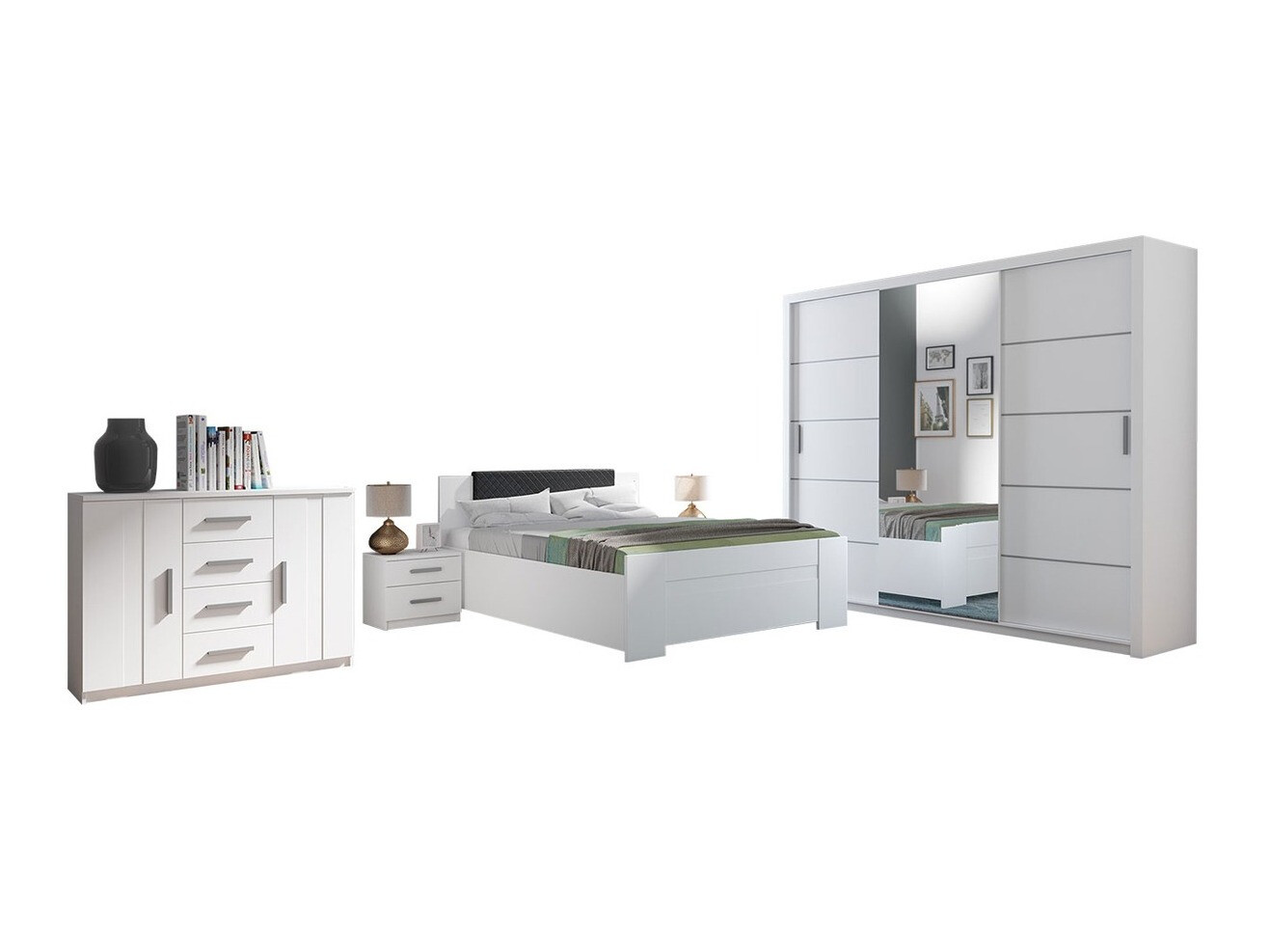 Guļamistabas komplekts Catromi 116 (Balts + Soft Pik 011)