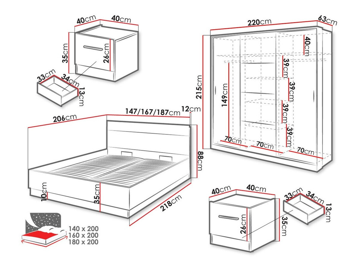 Guļamistabas komplekts Livsori 109