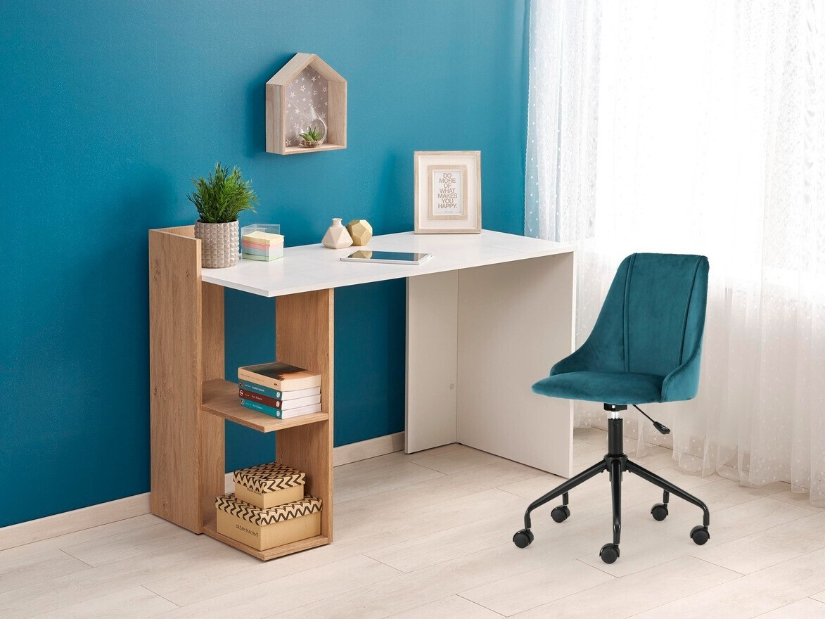 Rakstāmgalds Houston 825 (Balts + Zeltains ozols)