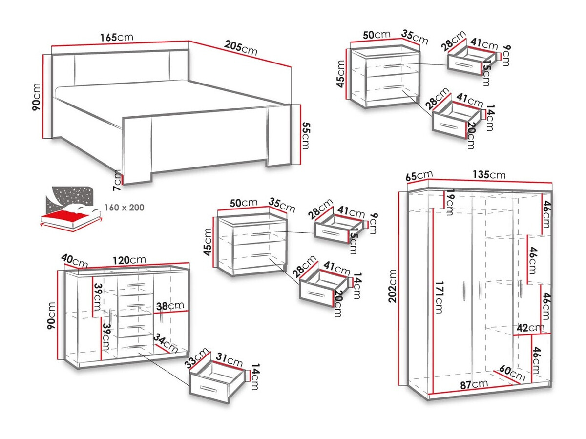 Спальный гарнитур Catromi 123 (Artisan дуб)