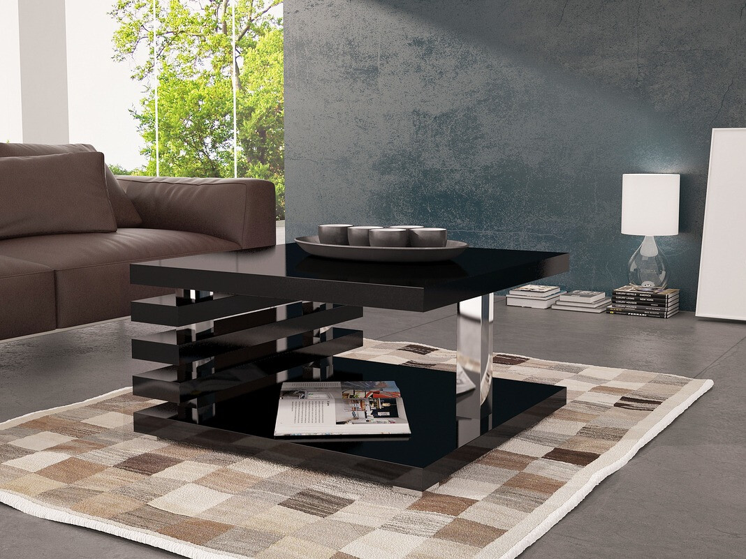 Žurnālu galdiņš Goodyear 122 (Glancēts melns)