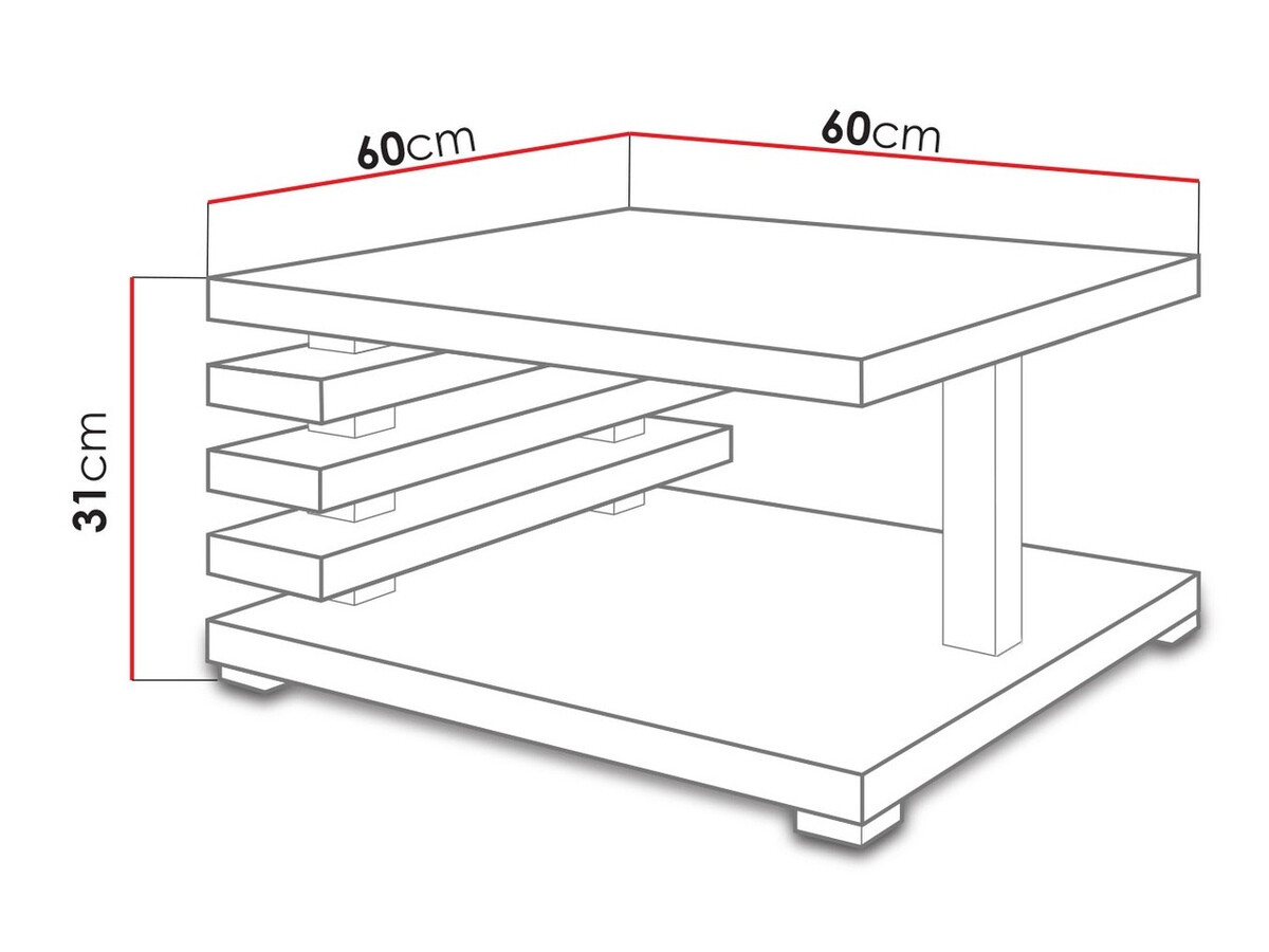 Žurnālu galdiņš Goodyear 122 (Glancēts melns)