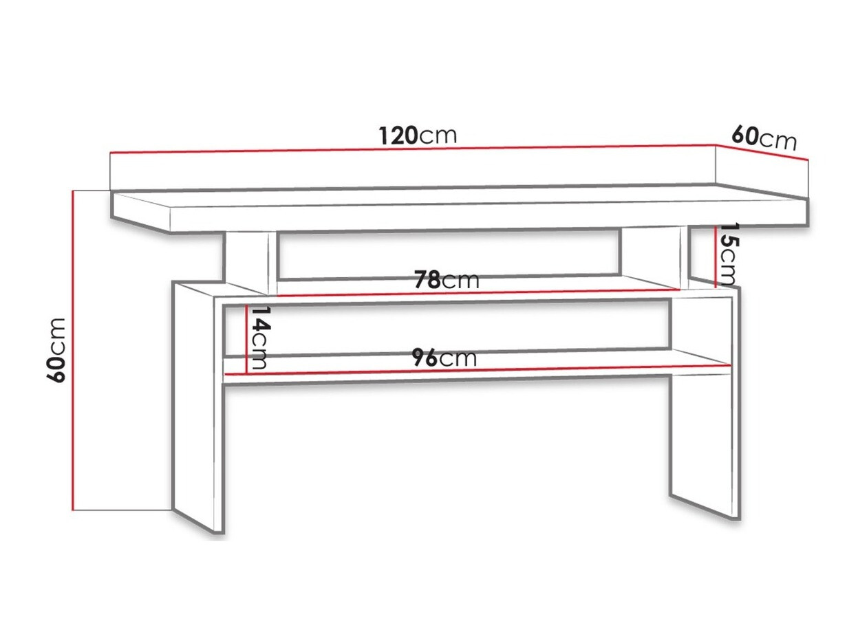 Žurnālu galdiņš Serfeno 109 (Tumši pelni)