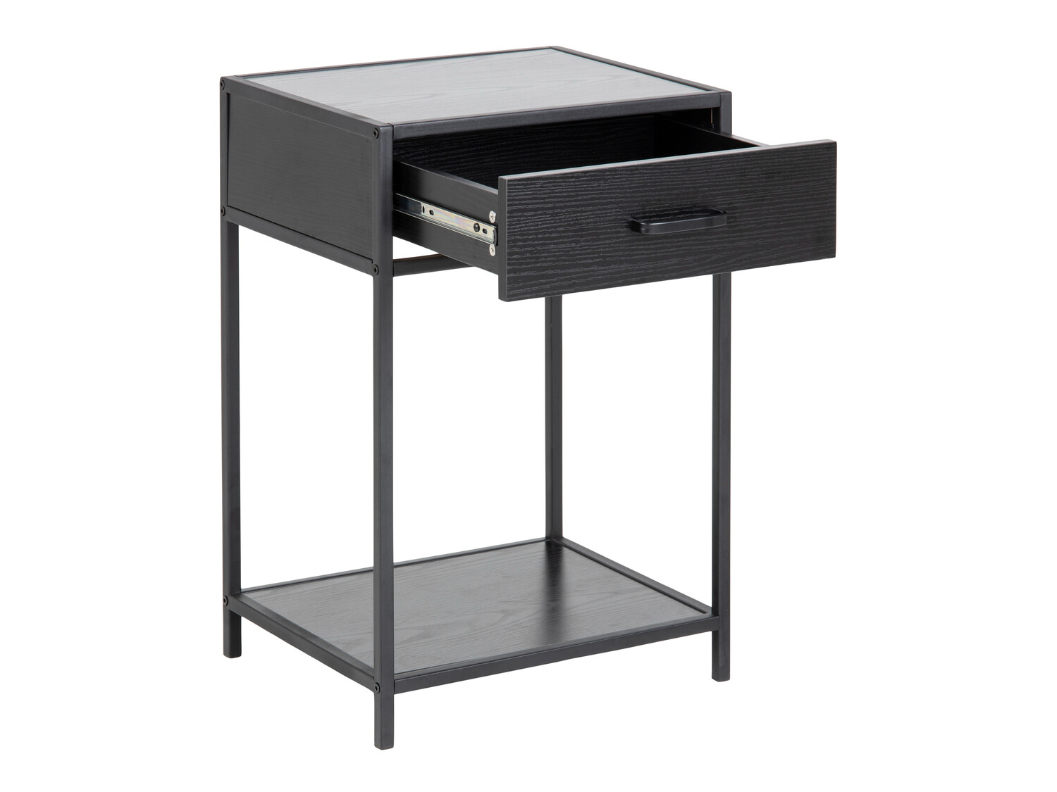 Прикроватная тумбочка Norsica Sevferi 128 (Черный пепел + Чёрный)