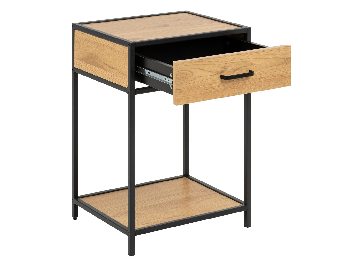 Прикроватная тумбочка Norsica Sevferi 128 (Дикий дуб + Чёрный)