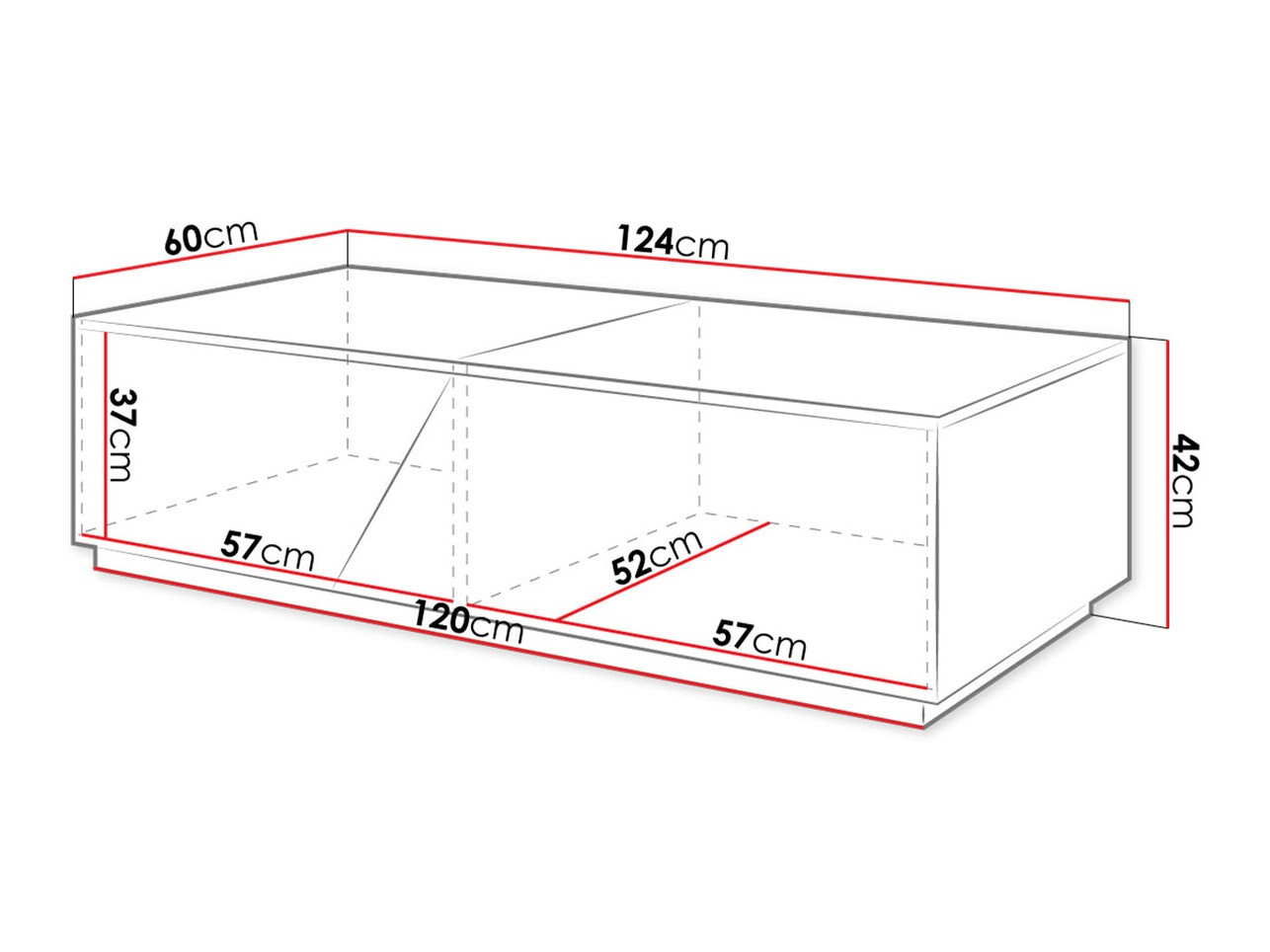 Žurnālu galdiņš Comfivo Daldune (Balts + Votan ozols)