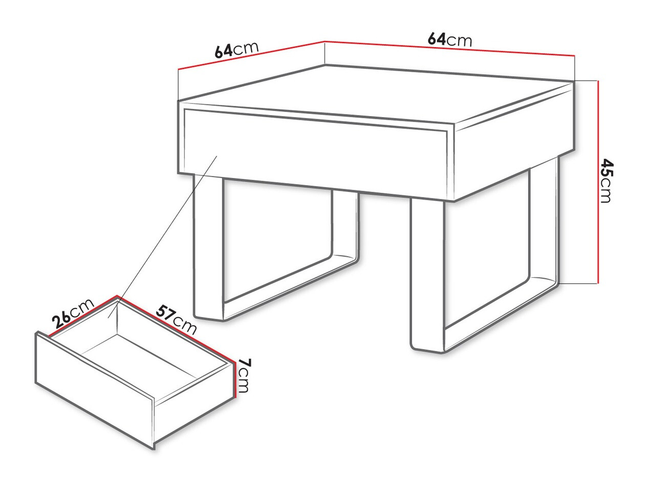 Кофейный столик Tivdalu 137 (Чёрный + Глянцевый черный)
