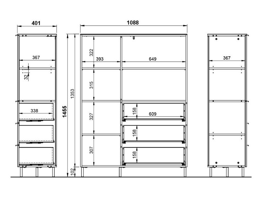 Стеллаж Revteno 100 (Графит + Navarra дуб)
