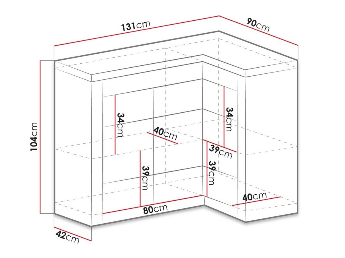 Угловой шкафчик Serfeno 112 (Ясень)