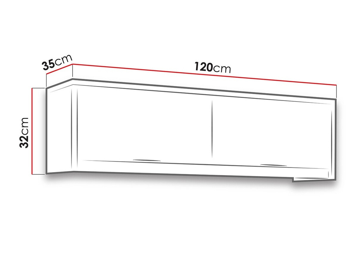 Настенные шкафы Fivelbo 111 (Монастырский дуб + Глянцевый черный)