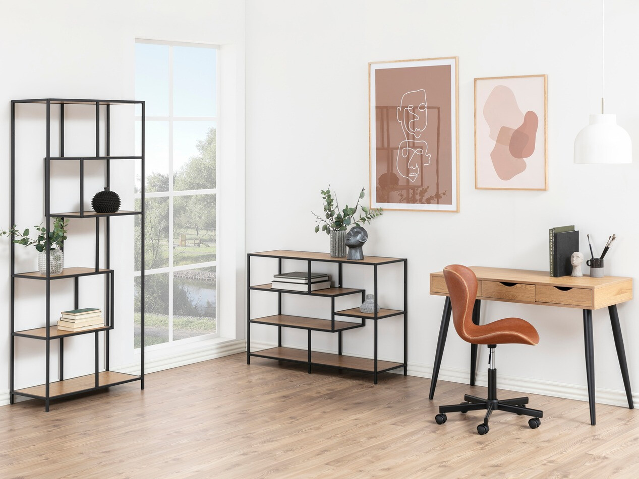 Стеллаж Norsica Sevferi 102 (Дикий дуб + Чёрный)