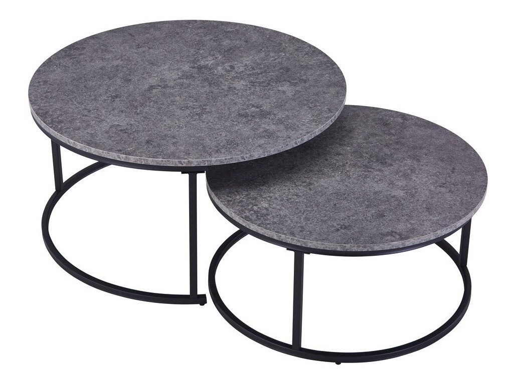 Комплект журнальных столиков Charleston 110 (Серый + Чёрный)