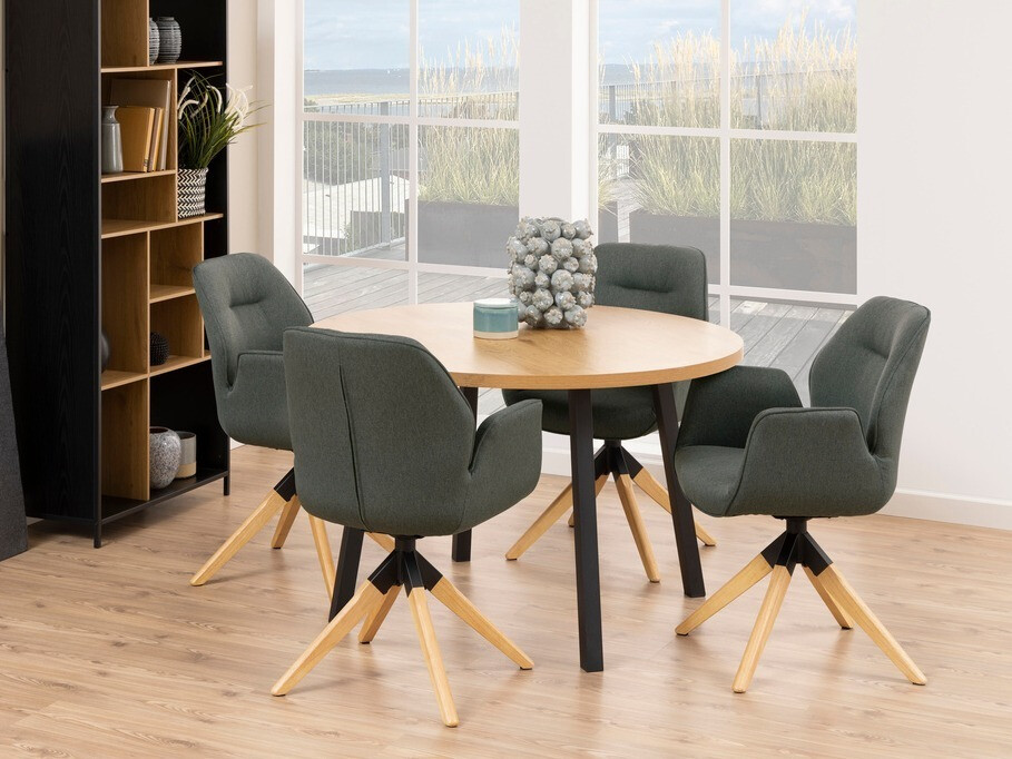 Стул Norsica 391 (Тёмно-серый + Светлое дерево)