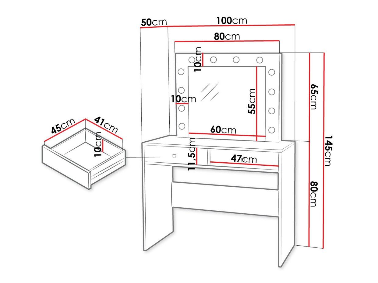 Макияжный столик Bedford 100