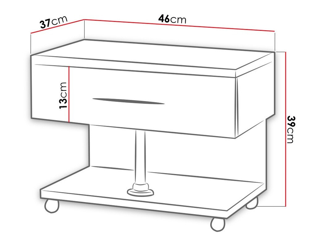 Прикроватная тумбочка Salmere 103 (Белый + Глянцевый белый)