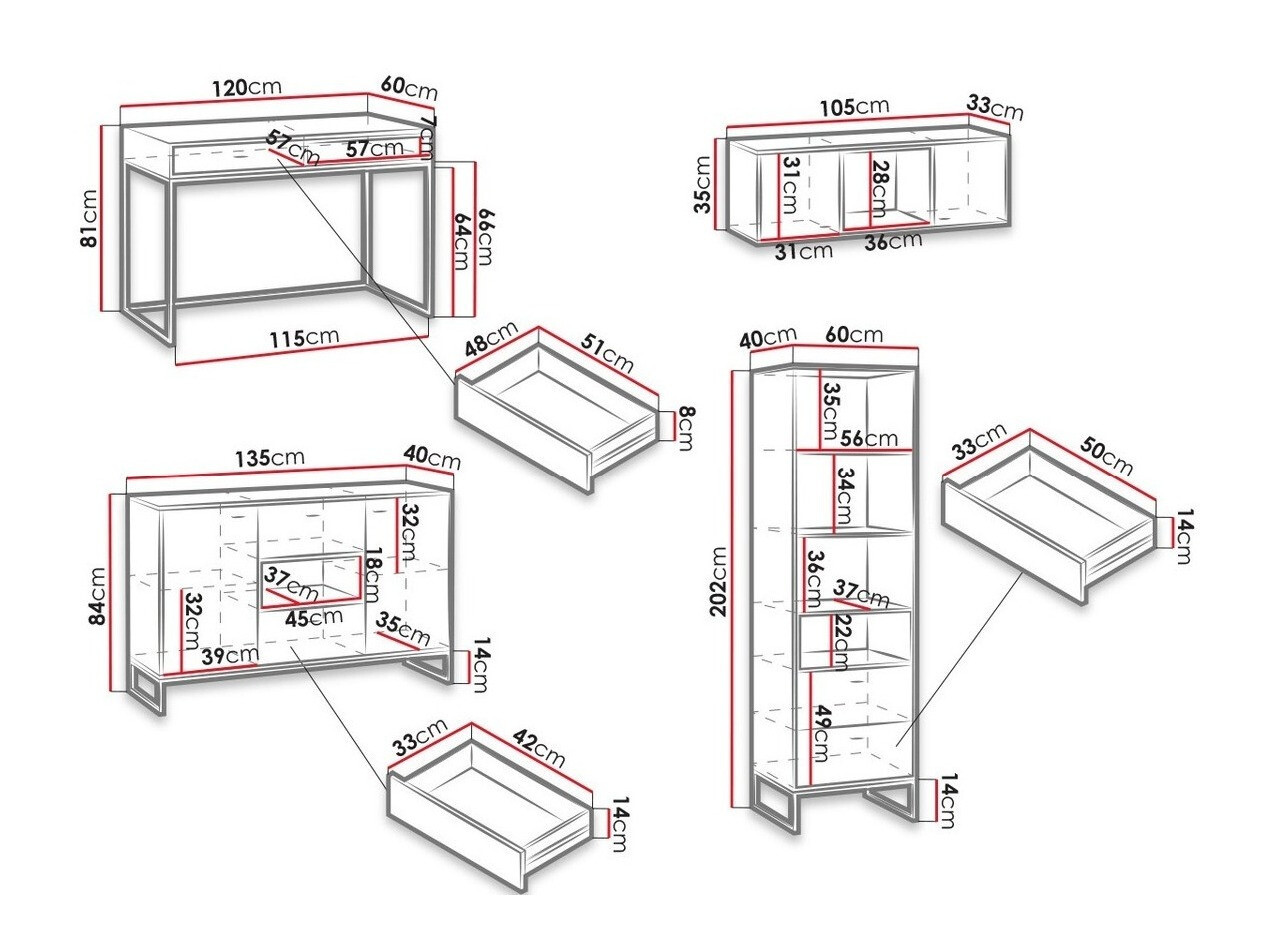 Комплект для домашнего офиса Baltesi 116 (Белый + Artisan дуб)