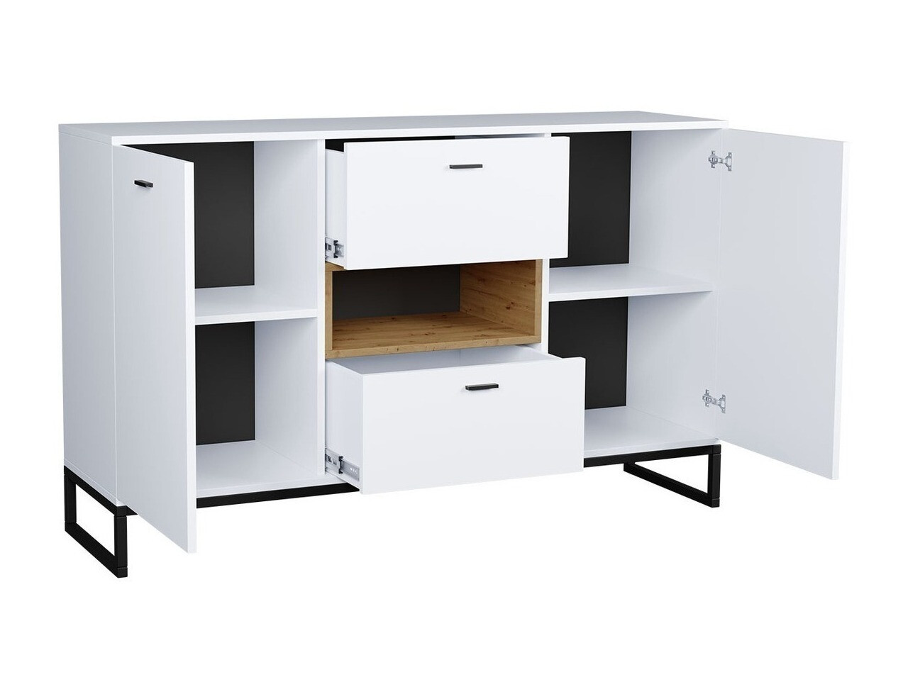 Mājas biroja komplekts Baltesi 116 (Artisan ozols + Melns)