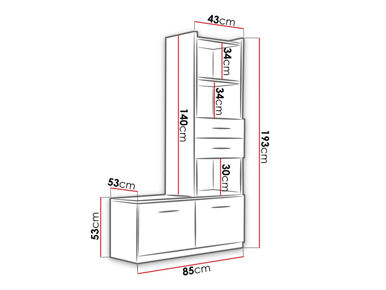 Plaukts Salmere 105 (Balts + Glancēts balts)