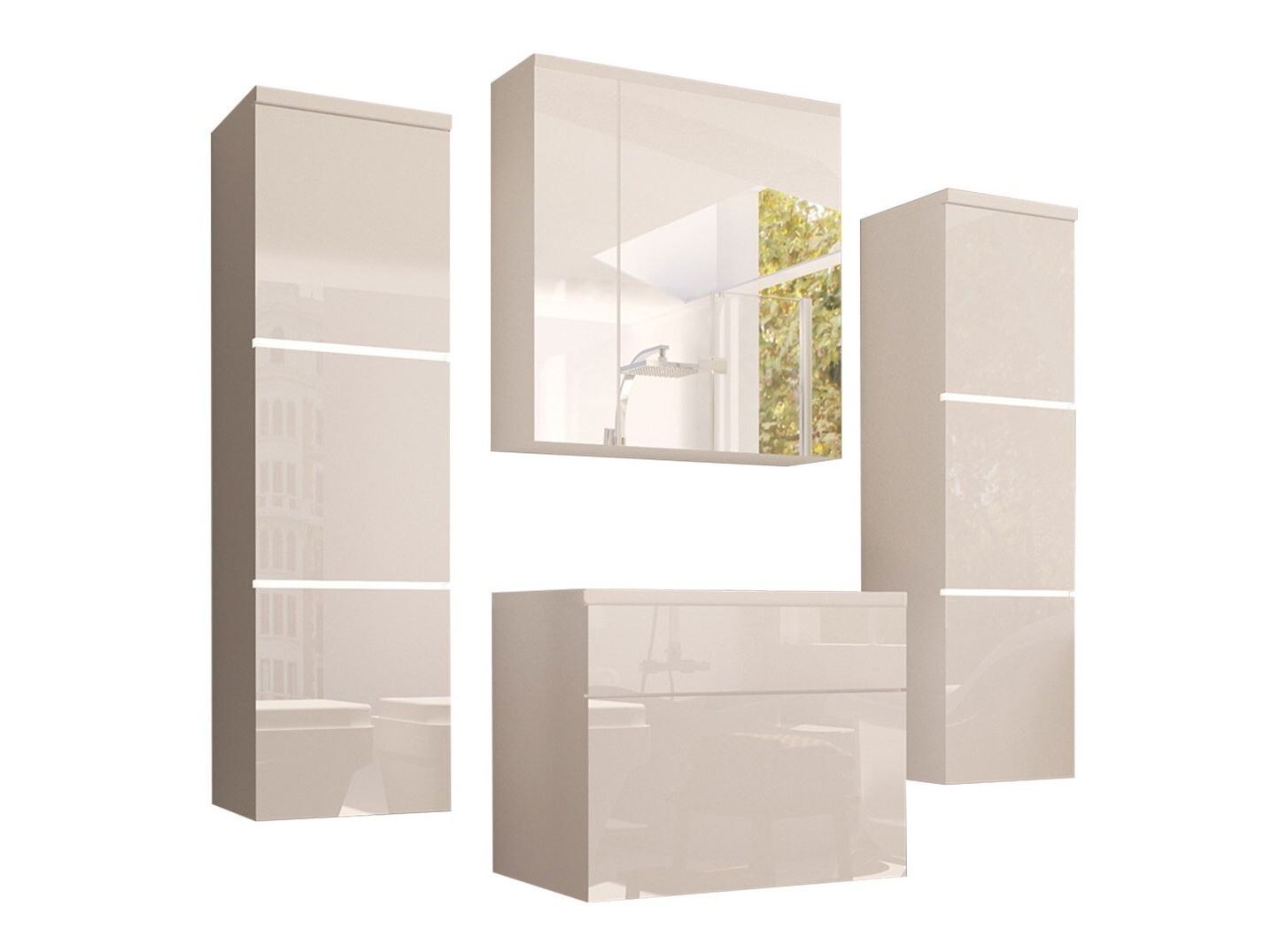 Набор для ванной комнаты Tucson 105 (Белый + Глянцевый белый)