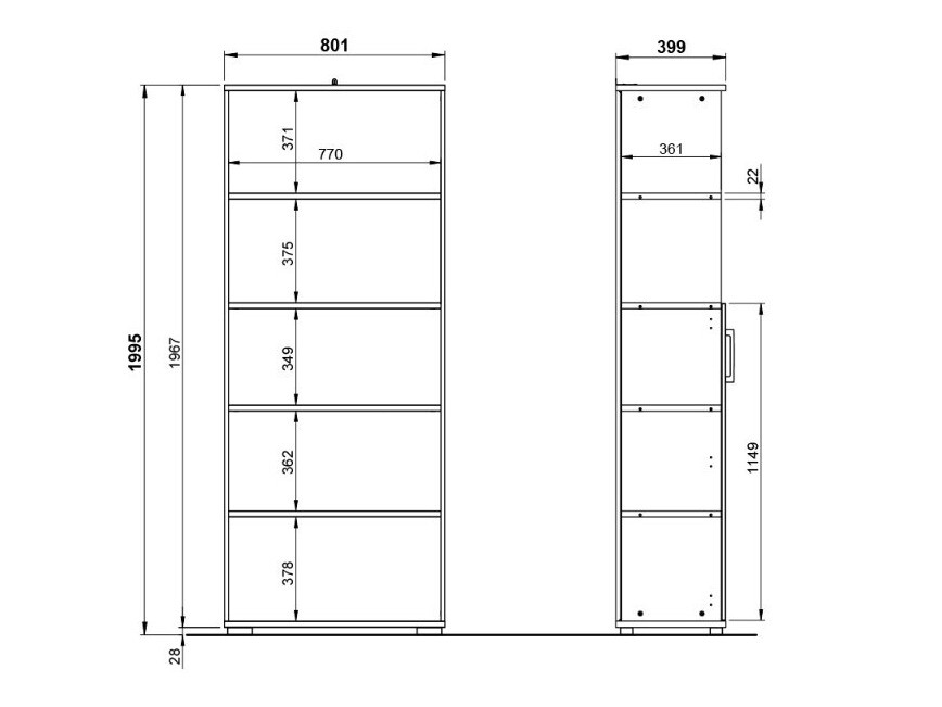 Plaukts Lartesi 103 (Grafīts + Gaiši pelēks)