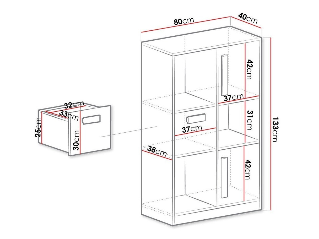 Plaukts Merevari 101 (Balts + Glancēts balts + Pelēks)