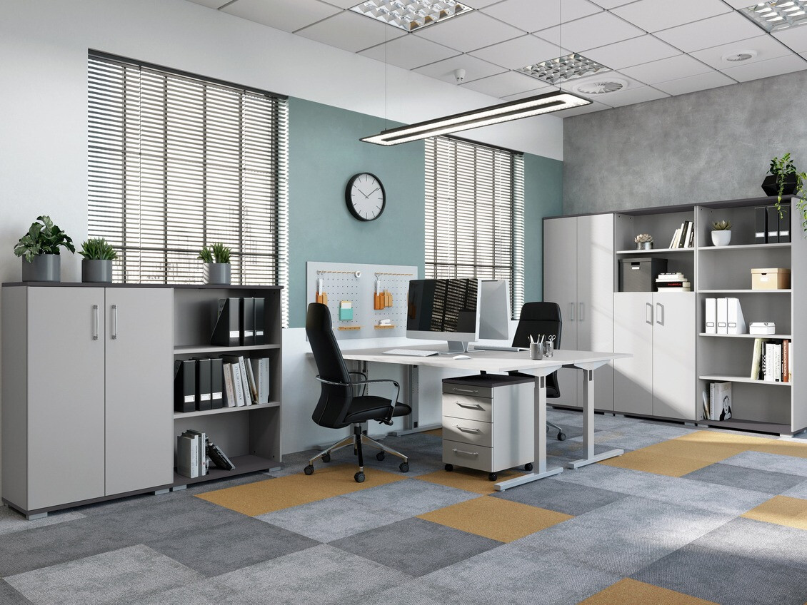 Стеллаж Lartesi 100 (Графит + Светло-серый)