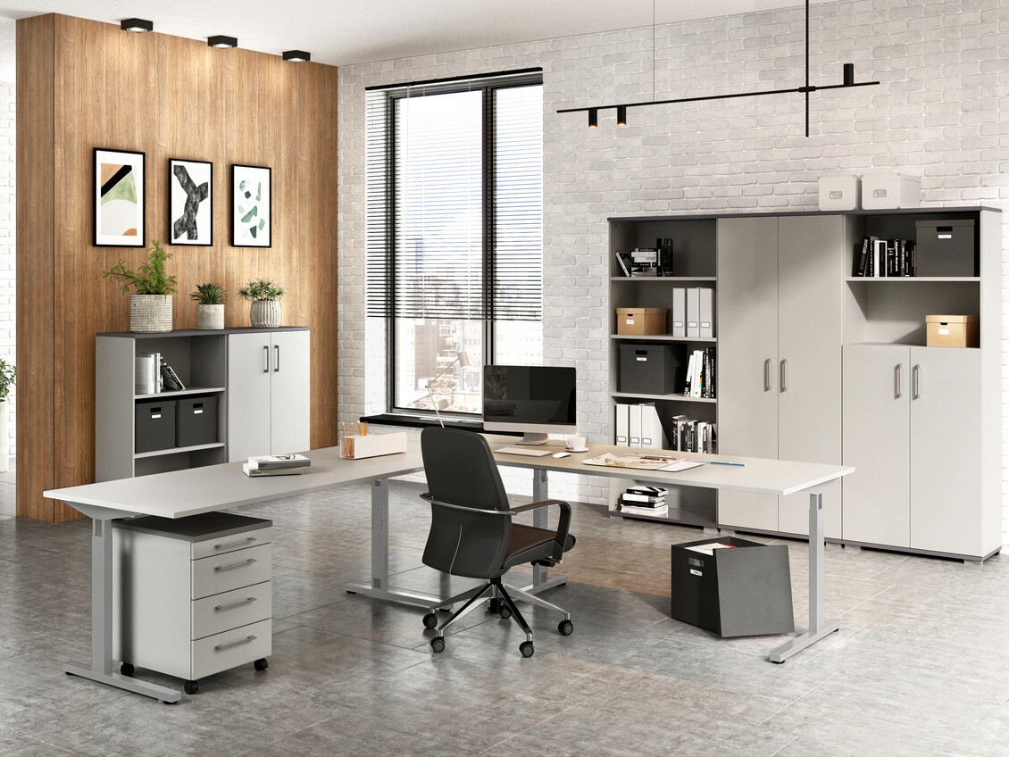 Стеллаж Lartesi 100 (Графит + Светло-серый)