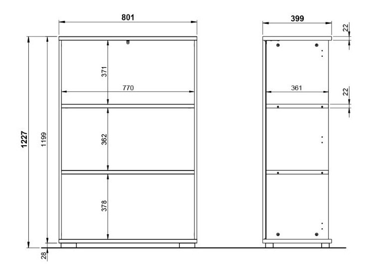 Стеллаж Lartesi 100 (Графит + Светло-серый)
