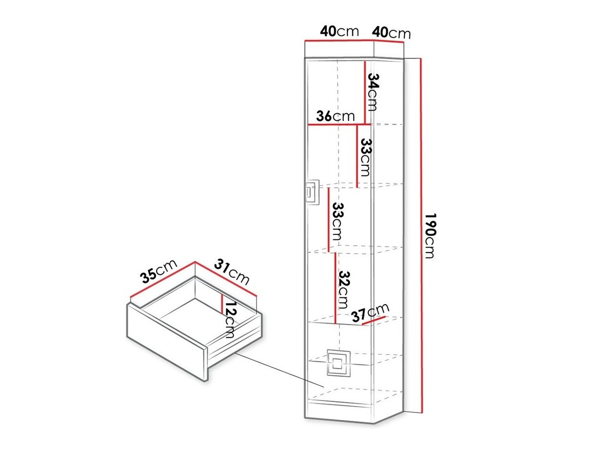 Стеллаж Tolfere 104 (Светлый дуб + Белый)