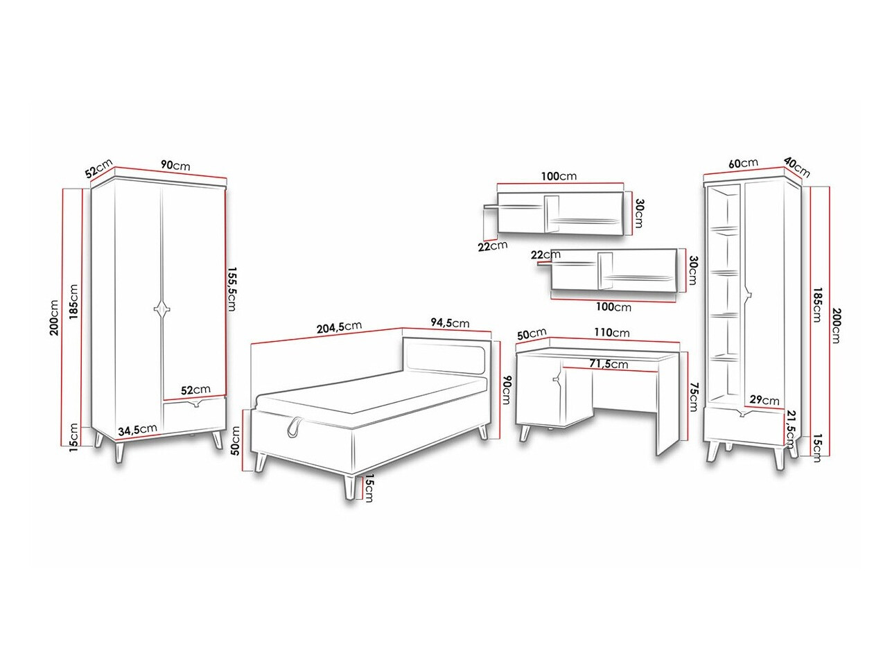 Мебельный гарнитур Etrmoru 127