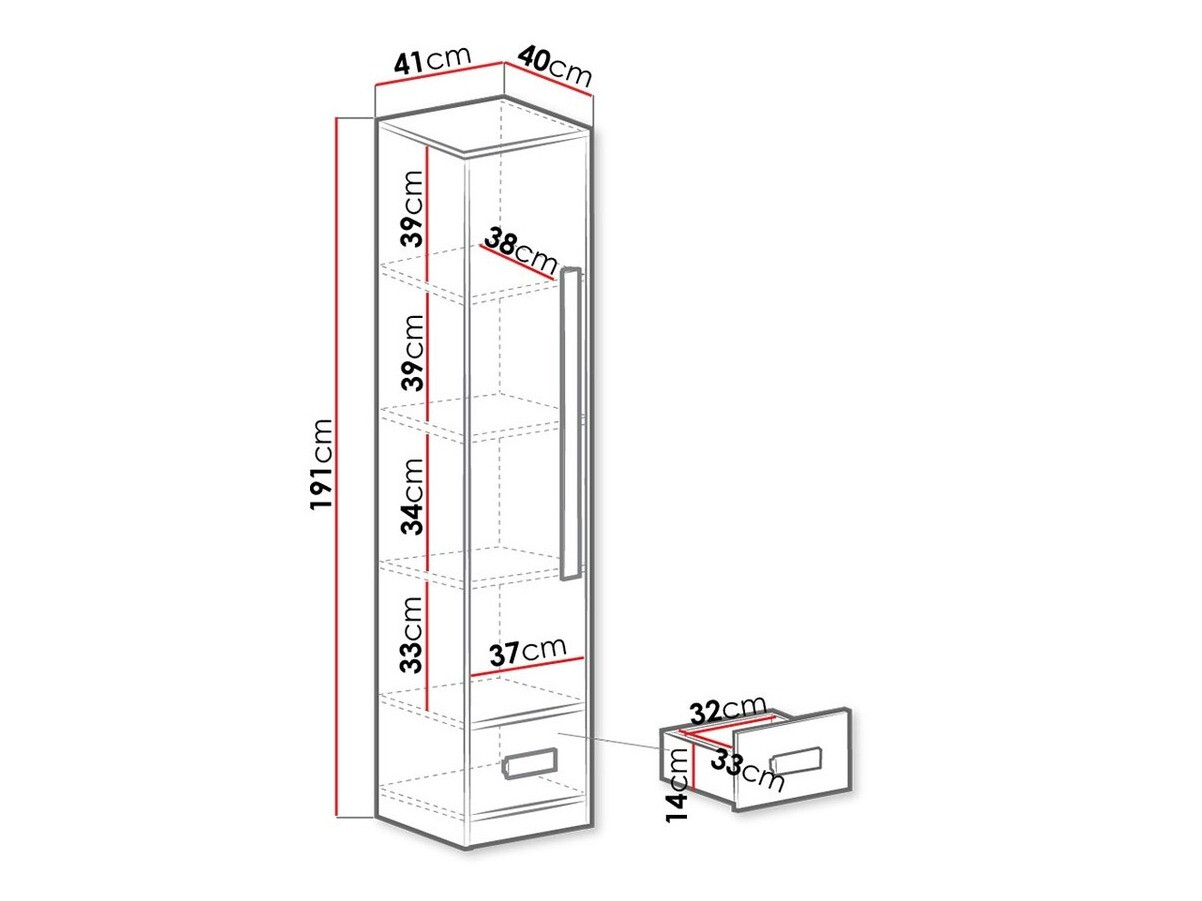 Стеллаж Merevari 105 (Белый + Глянцевый белый + Серый)