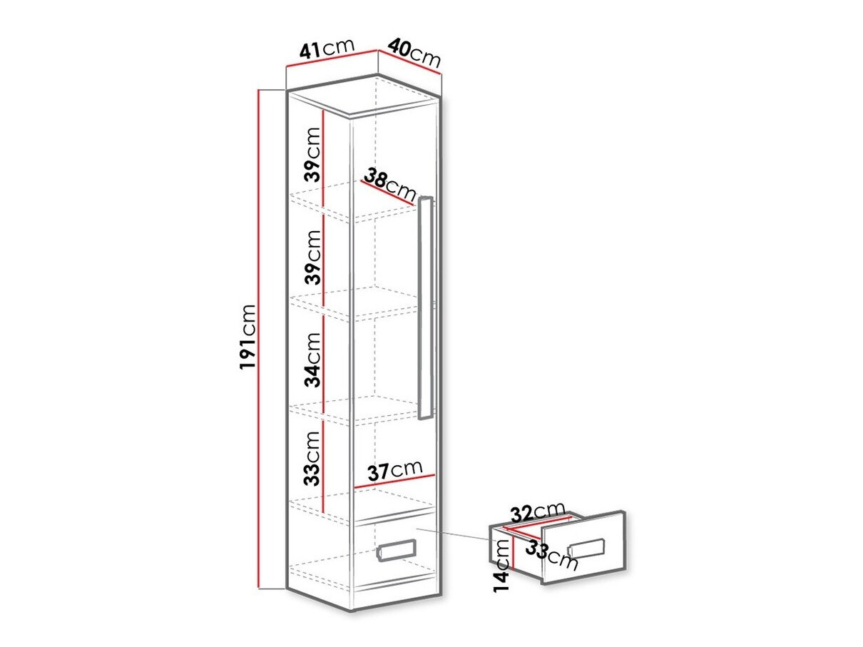 Стеллаж Merevari 105 (Белый + Глянцевый Бирюзовый)