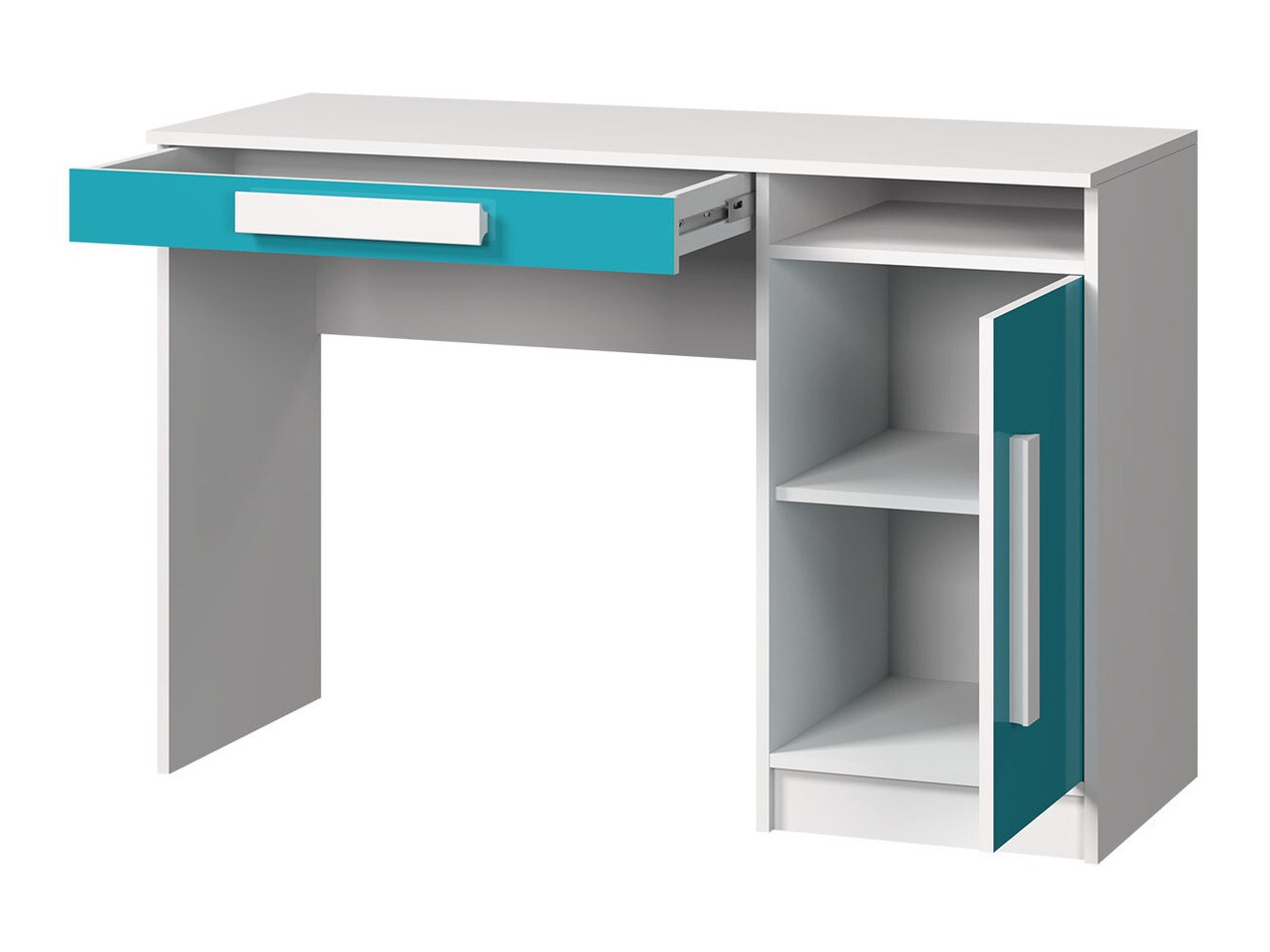 Bērnu istabas komplekts Merevari 107 (Balts + Glancēts balts + Pelēks)