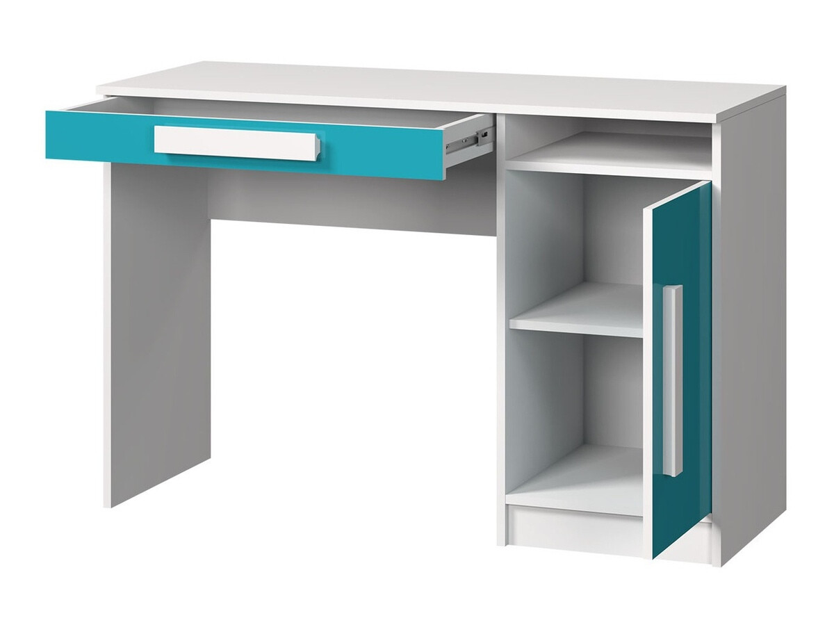 Bērnu istabas komplekts Merevari 107 (Balts + Glancēts Tirkīzs)