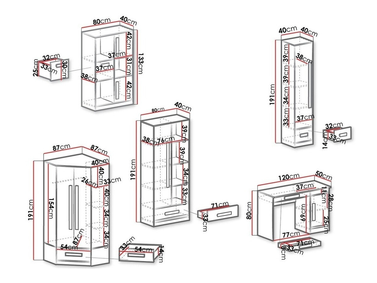 Bērnu istabas komplekts Merevari 107 (Balts + Glancēts Tirkīzs)