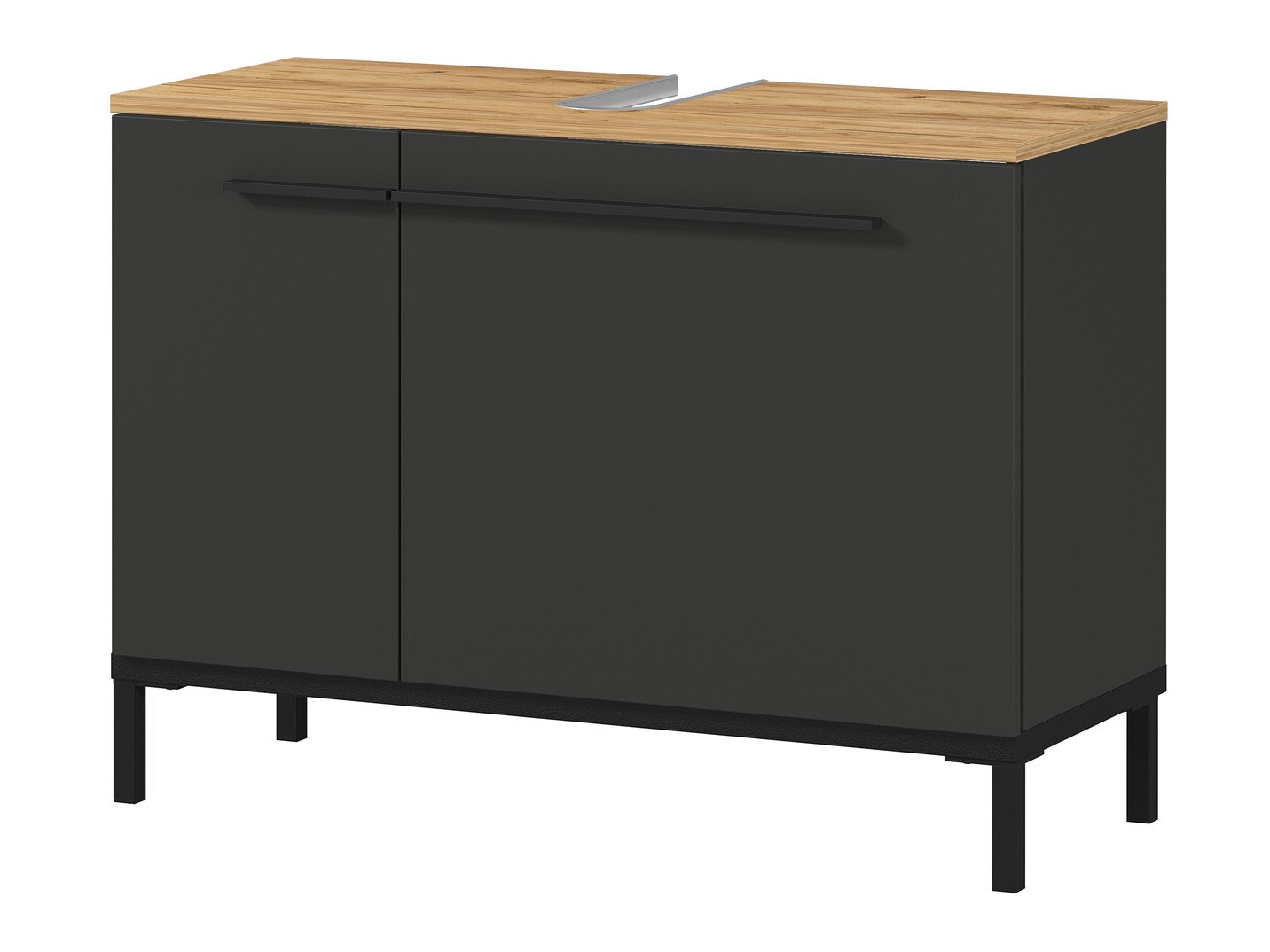 Hапольный шкафчик для ванной Ruvlevu 100 (Графит + Navarra дуб)