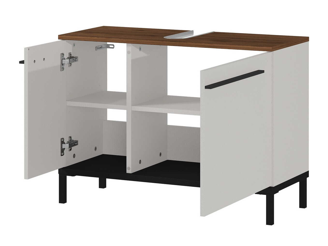 Hапольный шкафчик для ванной Ruvlevu 100 (Светло-серый + Орех)